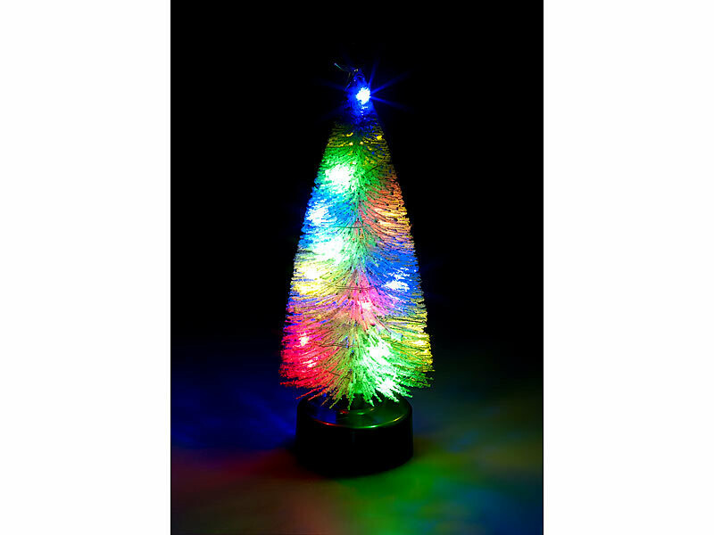 Mini Sapin De Noël LED 40 Cm – Arbre Artificiel PVC Avec Guirlande Intégrée, Décorations Incluses, Piles AA