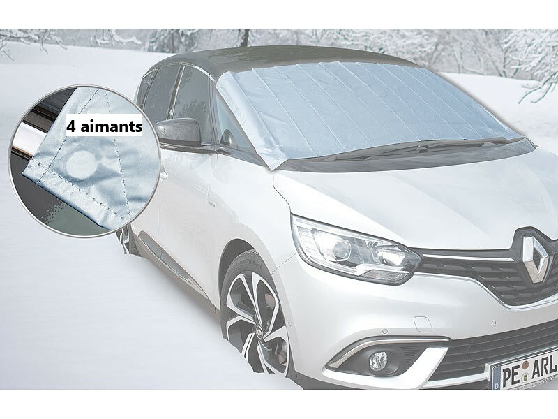 Housse de pare-brise de voiture, pare-soleil de voiture, couverture de  pare-brise de voiture universelle magnétique anti-uv anti-glace et anti-gel,  145 x 113cm