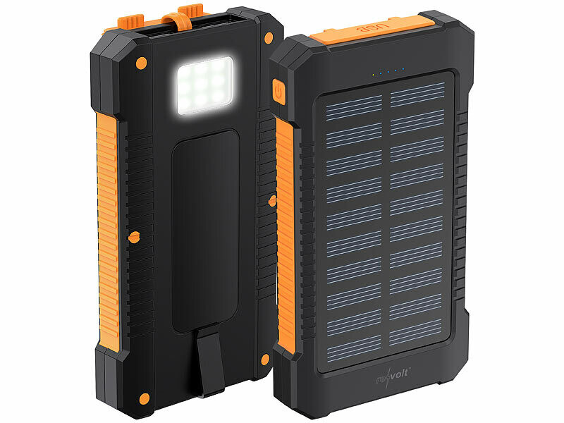 Batterie externe solaire 8000 mAh PB-75.solar avec lampe LED, Batteries de  secours