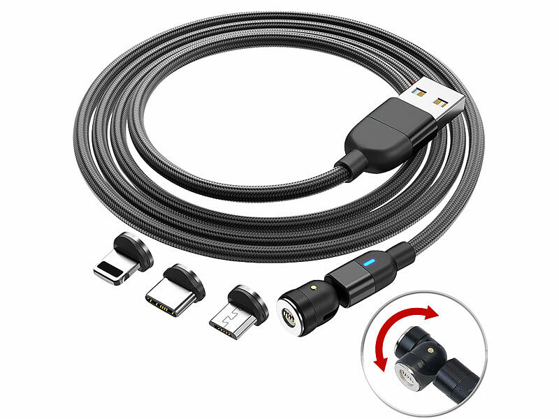 Câble USB multi connecteur de 1 m - Lightning, USB-C, Micro USB