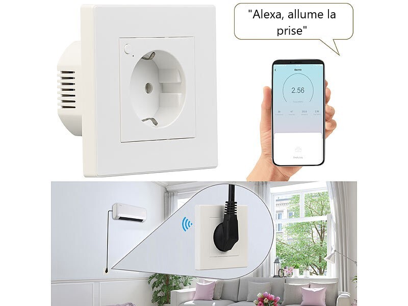 HomePlug - Prise électrique Connectée Intérieur : Application + Google Home  + Alexa 