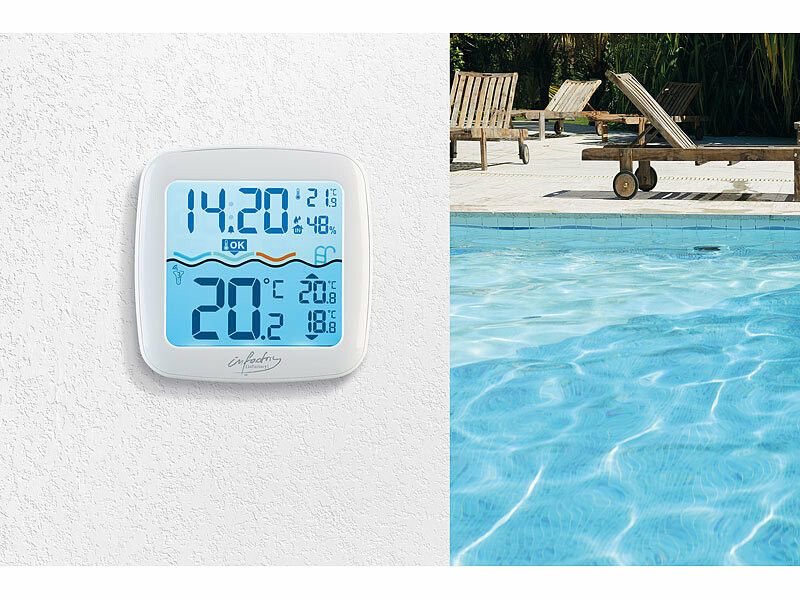 Thermomètre de piscine numérique sans fil - Thermomètre flottant -  Température de l'eau - Thermomètre sans fil avec récepteur [165]