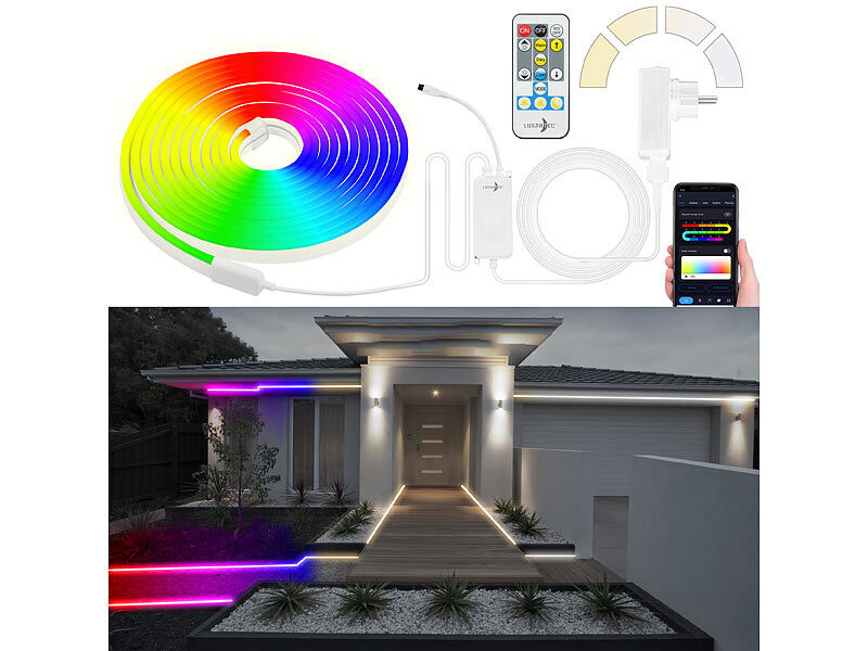 Ruban LED multicolore SmartLife, 5 m, Wi-Fi, Android/iOS, IP65