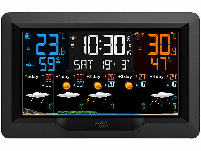 Station météo sans fil FWS-300.xl avec écran couleur et station de mesure  extérieure, Stations météo