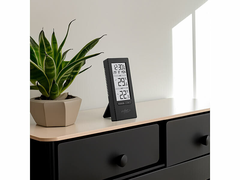 Thermomètre avec capteur extérieur - coloris noir