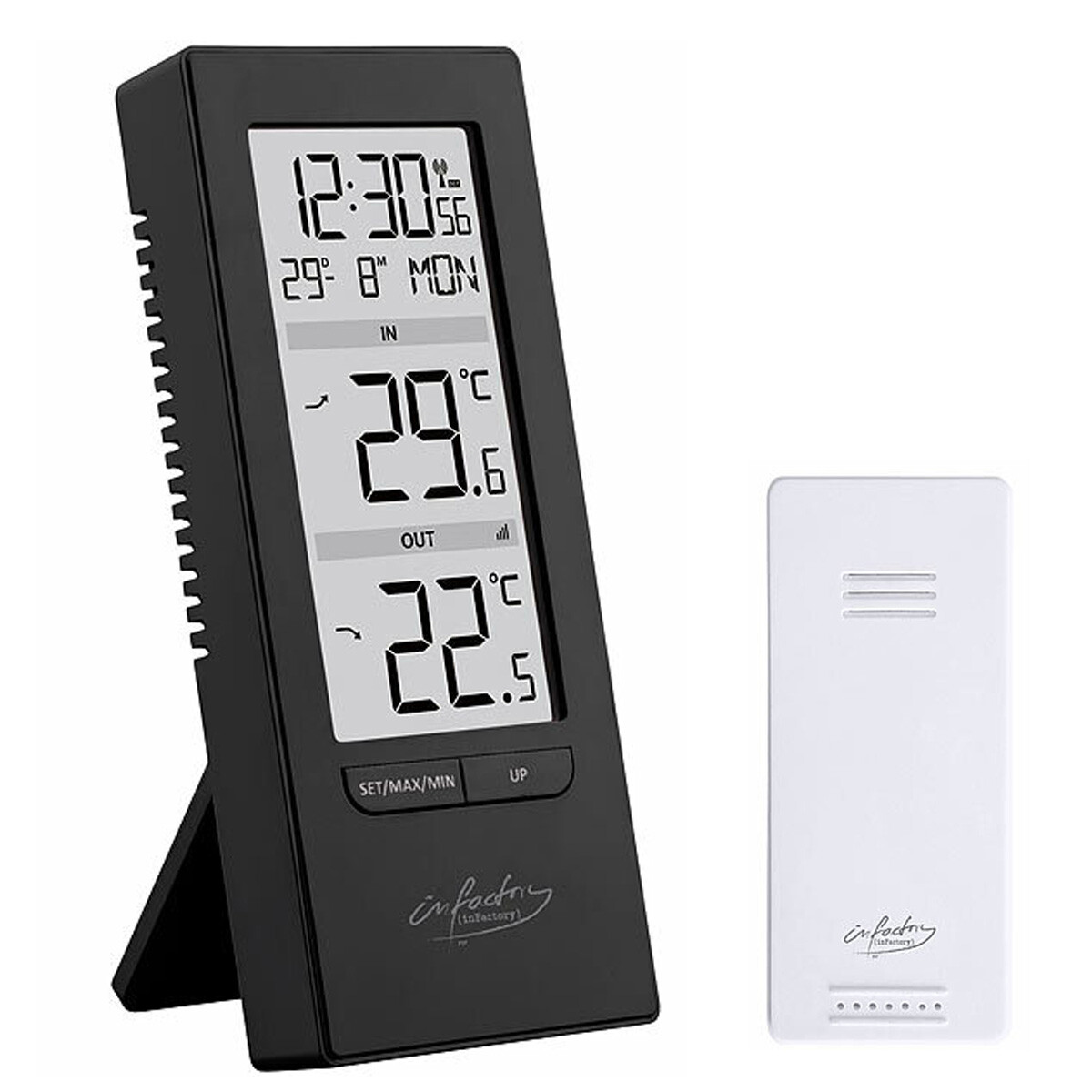 Thermomètre Numérique Alarme Sans Fil Intérieur Extérieur 2 Capteurs