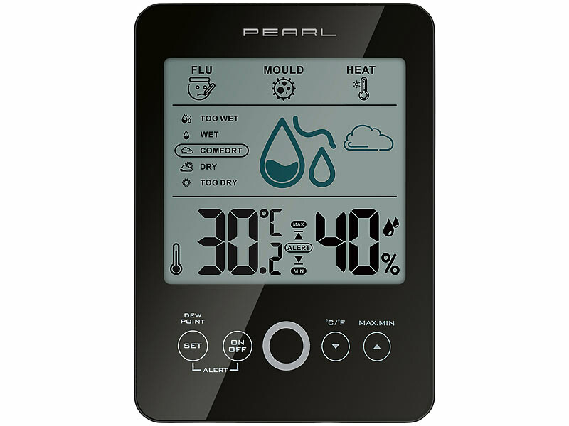 Lot de 4 mini thermomètres numériques de température, humidité,  thermomètre, hygromètre numérique, intérieur de température et d'humidité,  noir