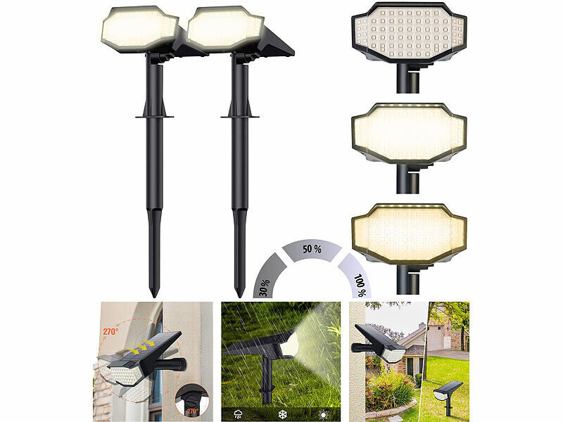 Lampe Solaire Exterieur Jardin 4 Pack 12 Led Projecteur Solaire En