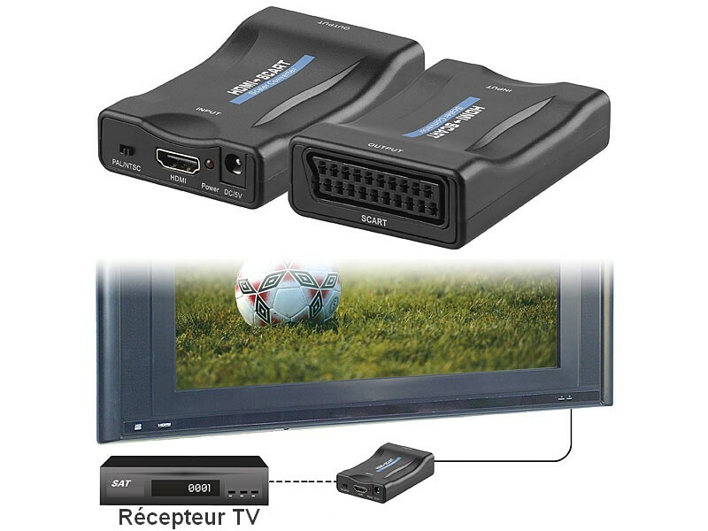 Convertisseur audio vidéo péritel vers HDMI, adaptateur haut de