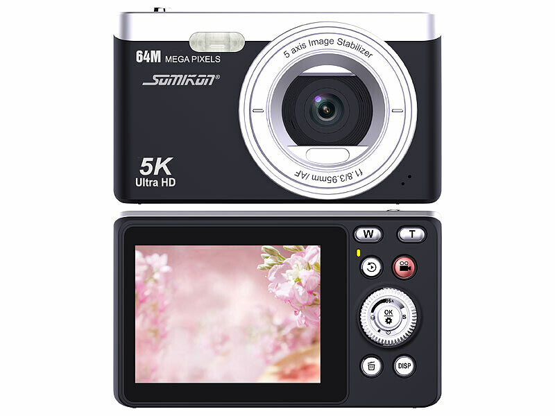 Camera Compacte 64MP Powerflex 64MP - Vidéo 5K Et Zoom 5x - Écran Tactile 2.8 Pouces - Idéal Vlogs Et Voyages Appareil Photo Compact Rollei