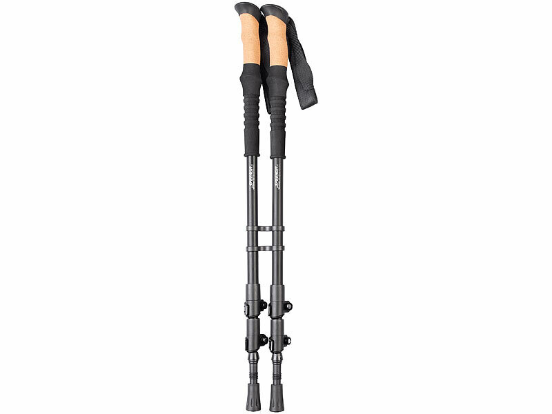 Bâtons De Marche Télescopiques En Alu – Réglables 110-140 Cm – Anti-choc, Poignée Ergo – Rando Et Camping