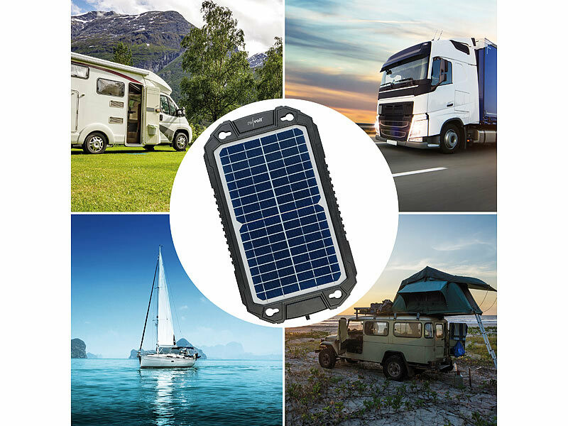 Chargeur solaire portable 5W 10W pour batteries 12V en voiture et en bateau