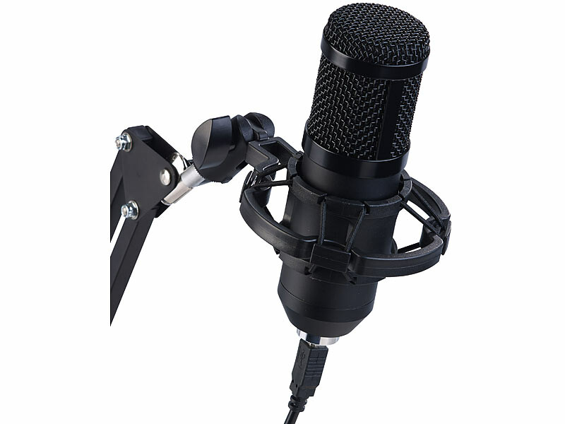Microphone USB pro avec support articulé, Microphones