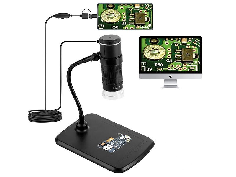 Microscope numérique sans fil, mini microscope portable USB avec