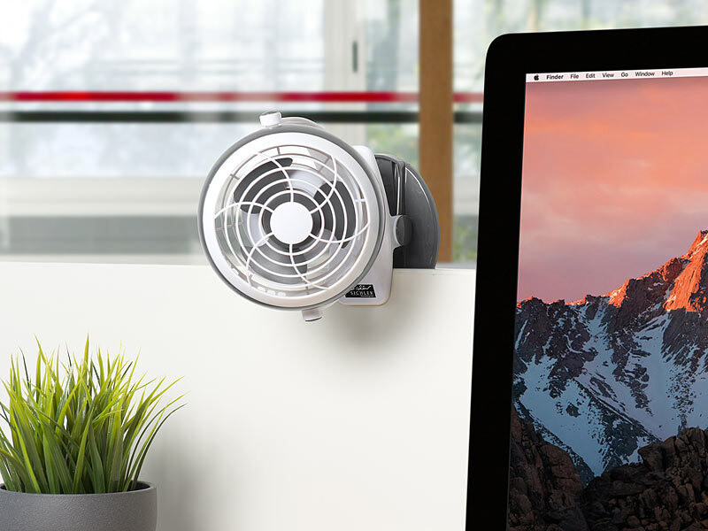 Ventilateur de bureau/table à piles/USB avec pince For Living, 4