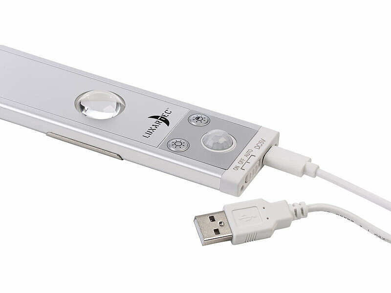 LINUS ACIER éclairage rond pour meuble sans fil rechargeable Led avec  détecteur et port USB