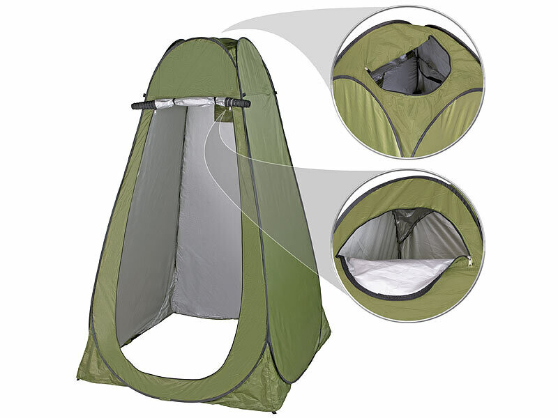 Akozlin Tente De Douche Pop-Up Instantanée 120x120 Cm – Avec Fenêtre, Sac Transport, Revêtement Argenté 190T Anti-UV – Idéale Pour Toilettes Portables Ou Douche En Plein Air