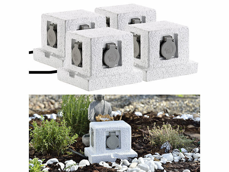4 multiprises d’extérieur 4 prises aspect pierre | Multiprises | Pearl.fr