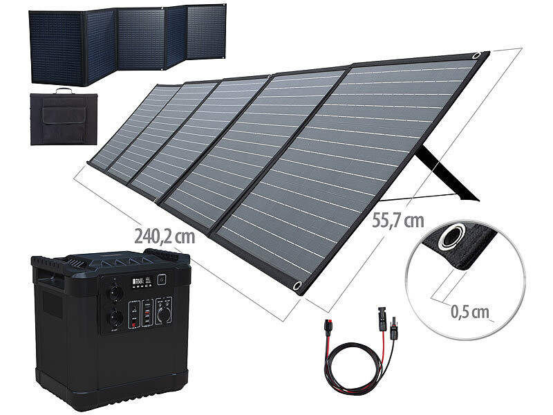 Kit panneau solaire 50 W avec batterie HSG-420 et câble, Batteries nomades