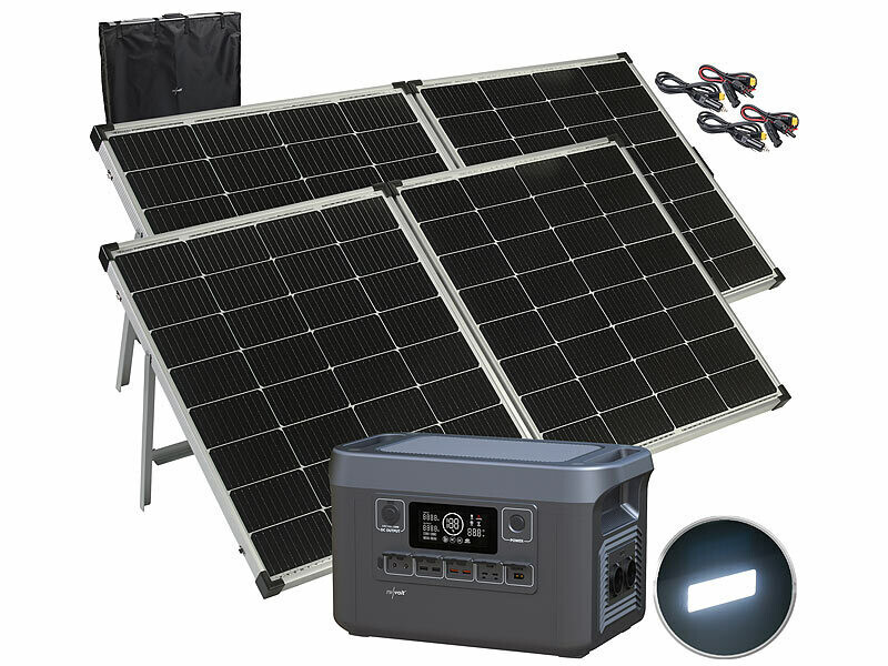 Batterie HSG-1300 avec 2 panneaux solaires 240 W, Batteries et panneaux  solaires