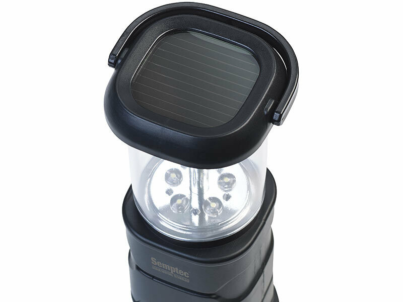 Lanterne de camping à manivelle solaire LED rechargeable de 3500 mAh -  Lampe de poche portable avec port de charge USB - Autonomie de 30 h - Kit