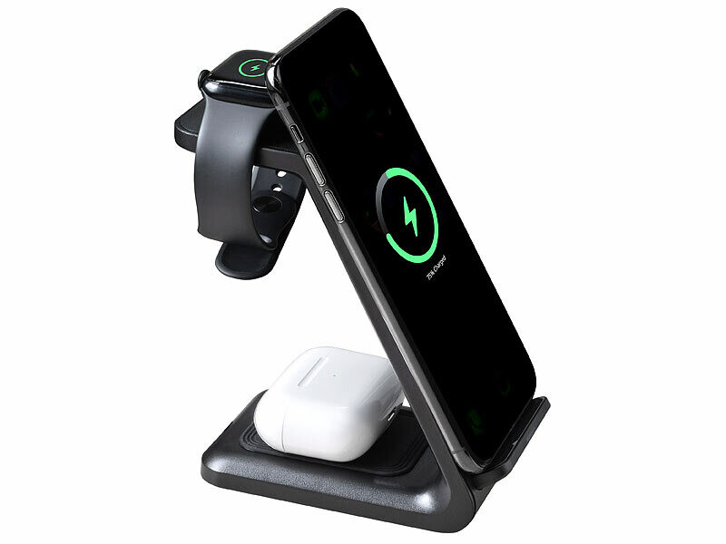 Station de chargement sans fil 3 en 1 pour iPhone, Apple Watch